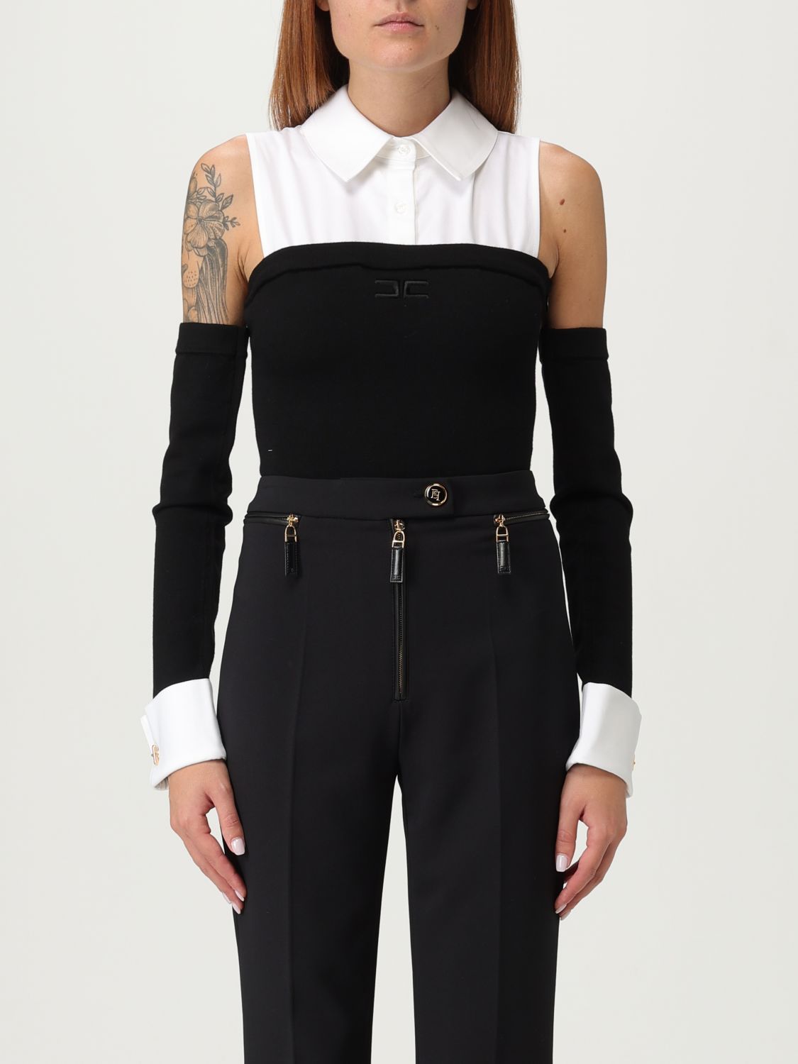 Elisabetta Franchi Bodysuit Woman Color Black In Black