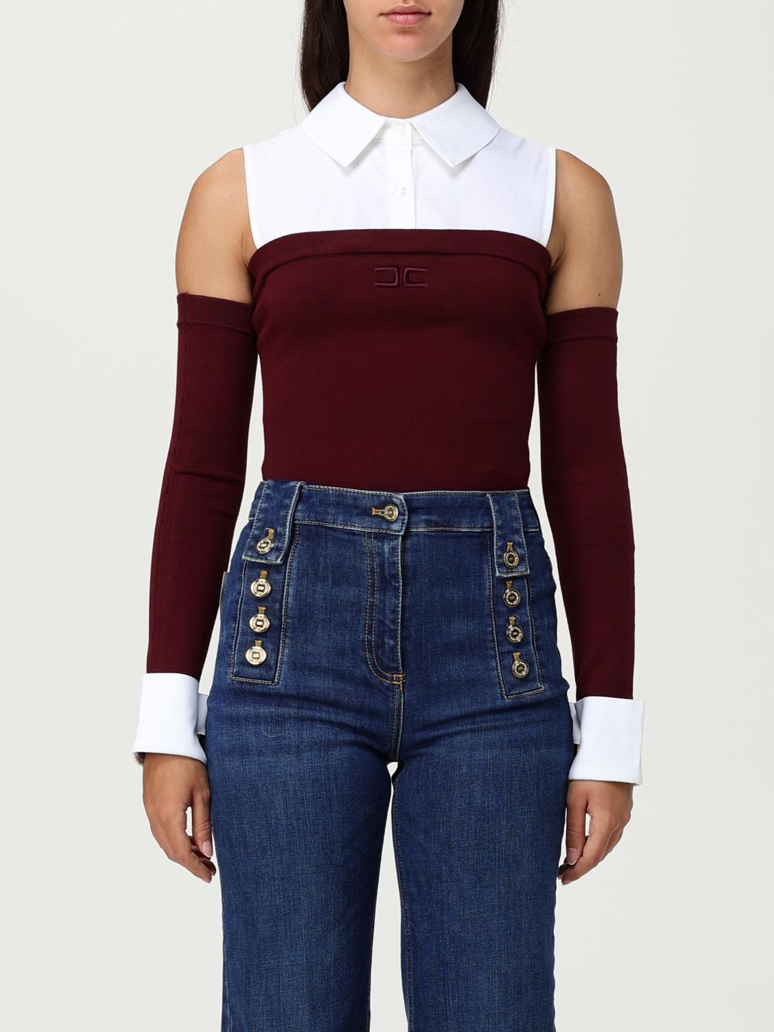 Elisabetta Franchi Bodysuit  Woman Color Burgundy In Burgundy