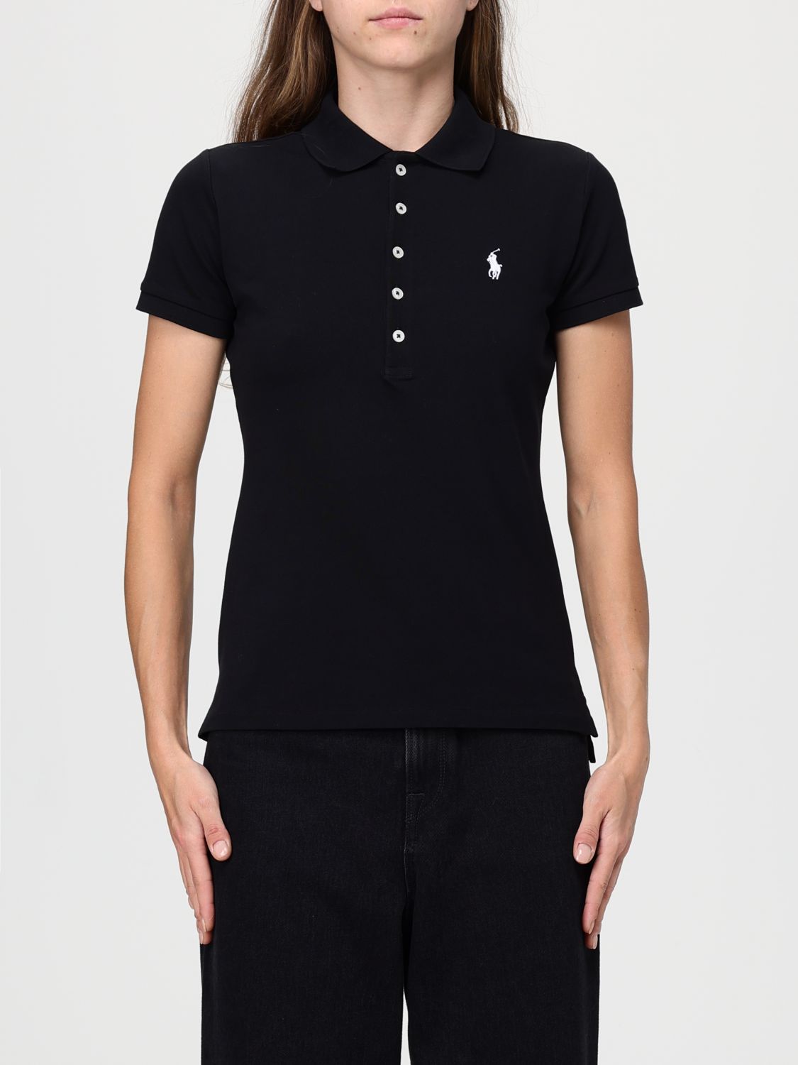 Polo Ralph Lauren Polo Shirt  Woman Color Black In Black