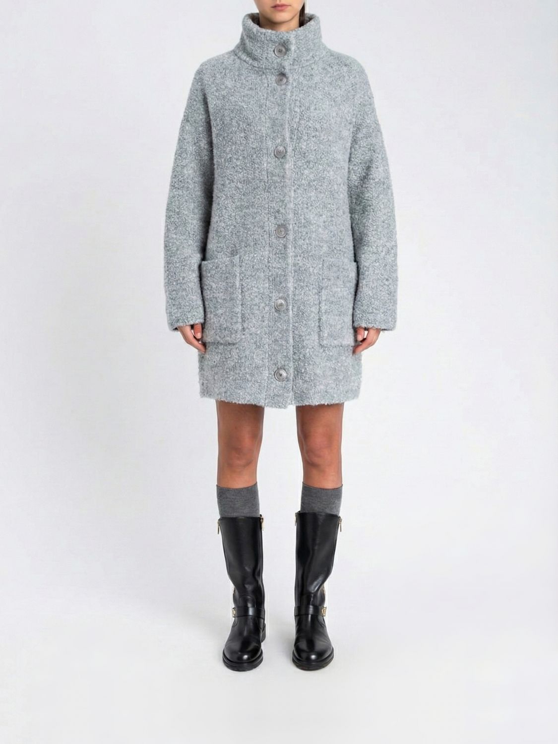 Twinset Actitude Coat Woman Color Grey In Multi