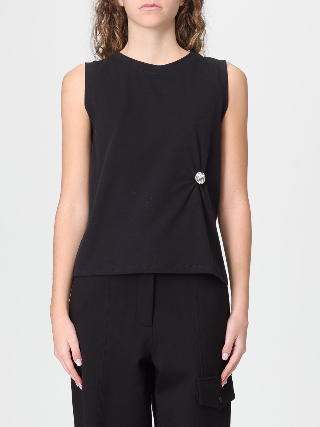 Twinset Actitude Top  Woman Color Black In Animal Print