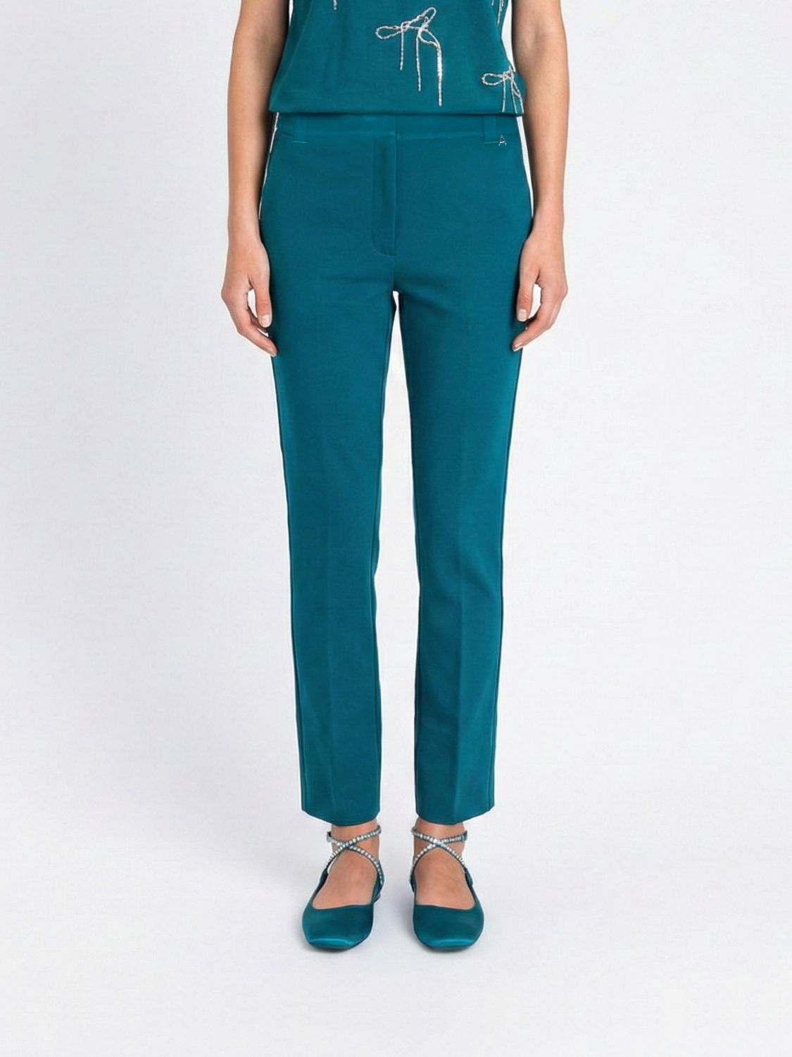 Twinset Actitude Pants Woman Color Green In Blue