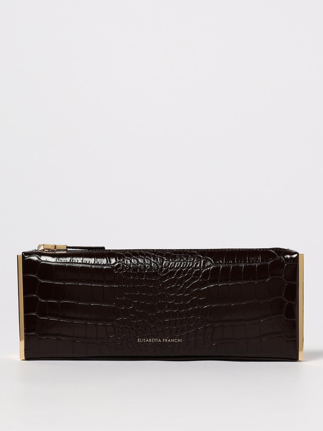 Elisabetta Franchi Clutch Woman Color Brown In Brown