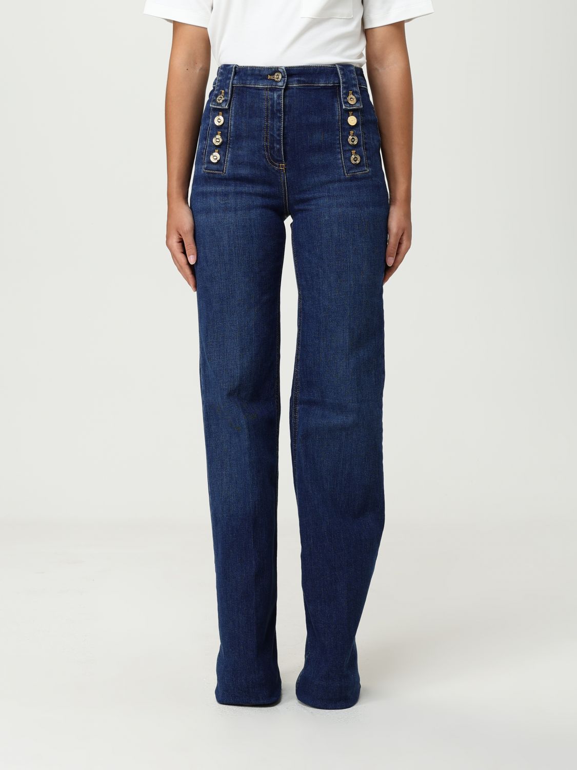 Elisabetta Franchi Jeans Woman Color Denim In Blue