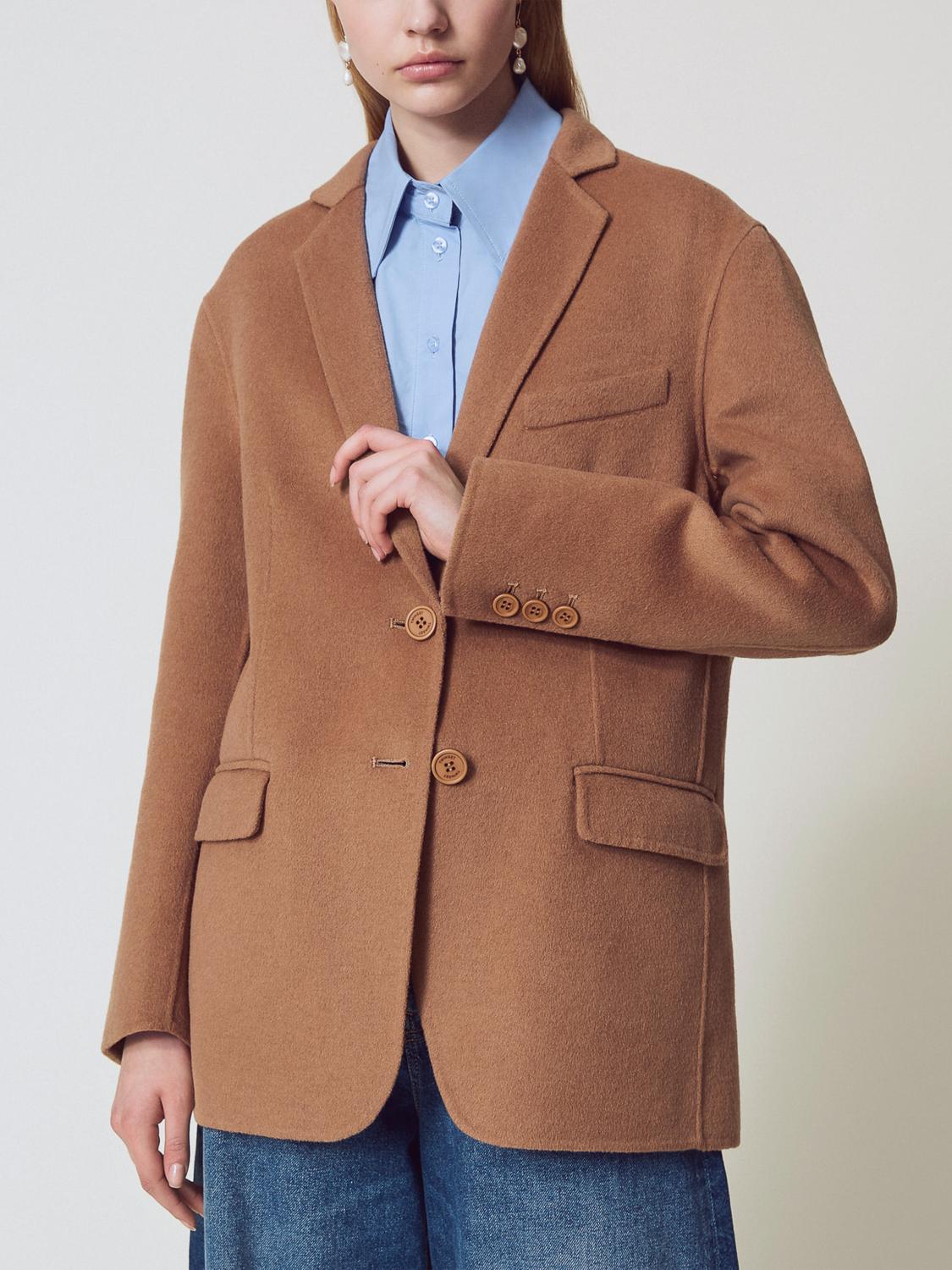 Twinset Coat Woman Color Brown In Brown