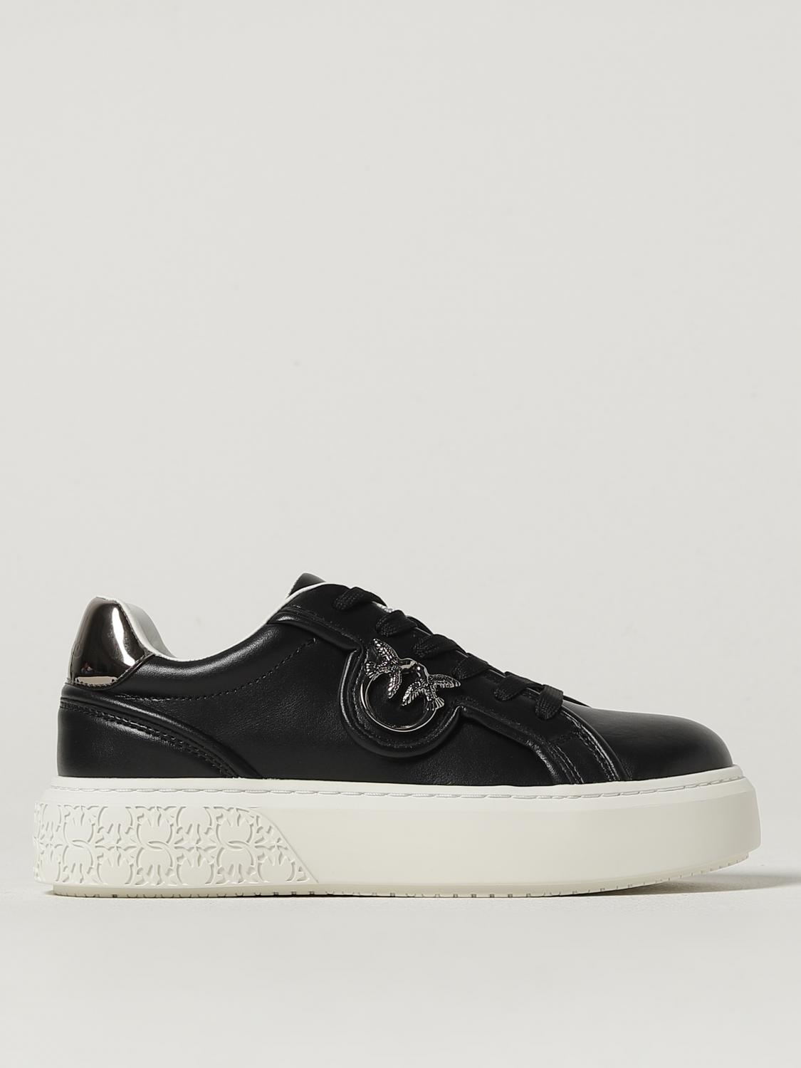Pinko Yoko 06 Metallic-trim Platform Sneakers In Black