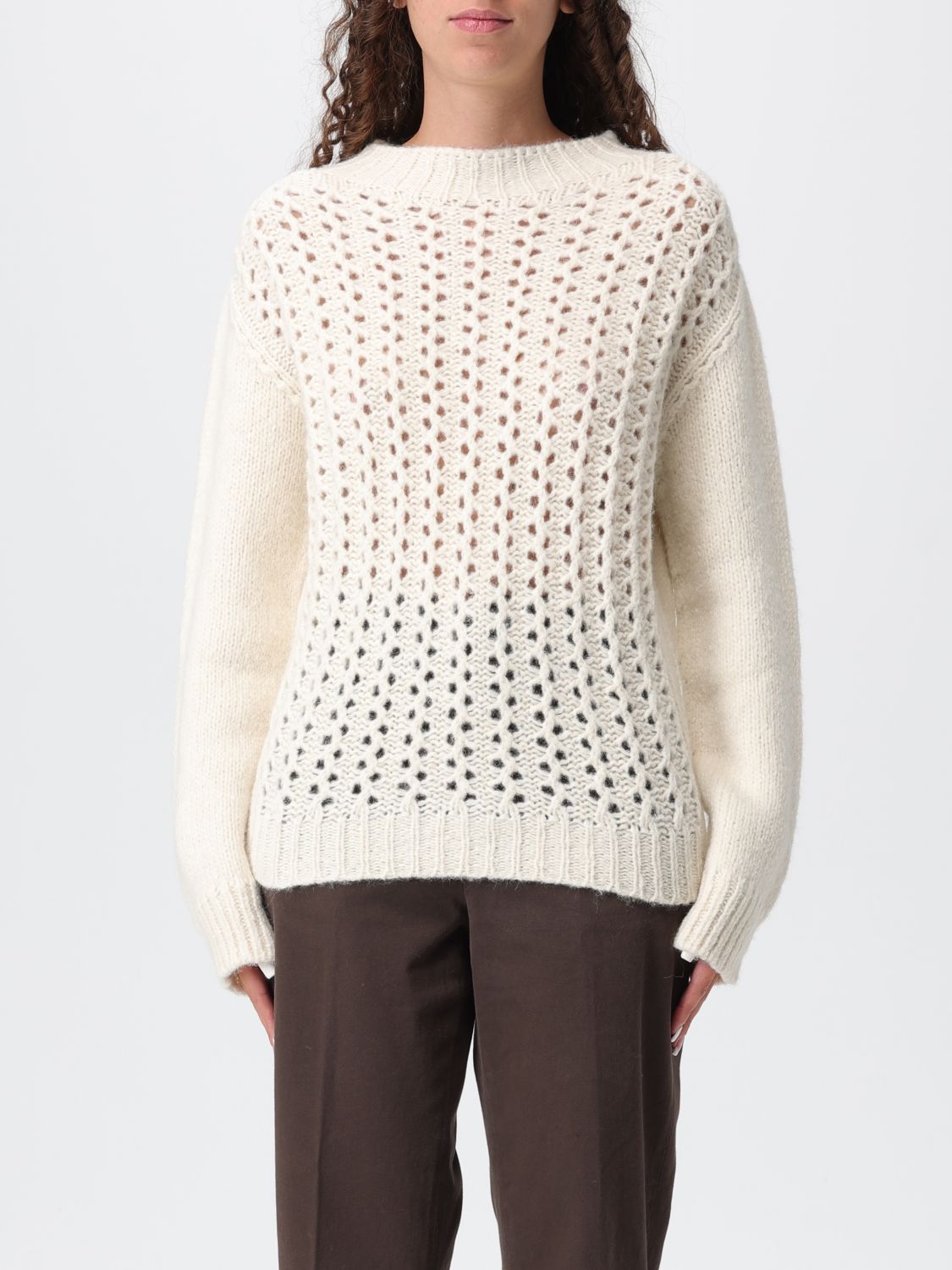 Dondup Textured Knit Turtle-neck Sweater In White