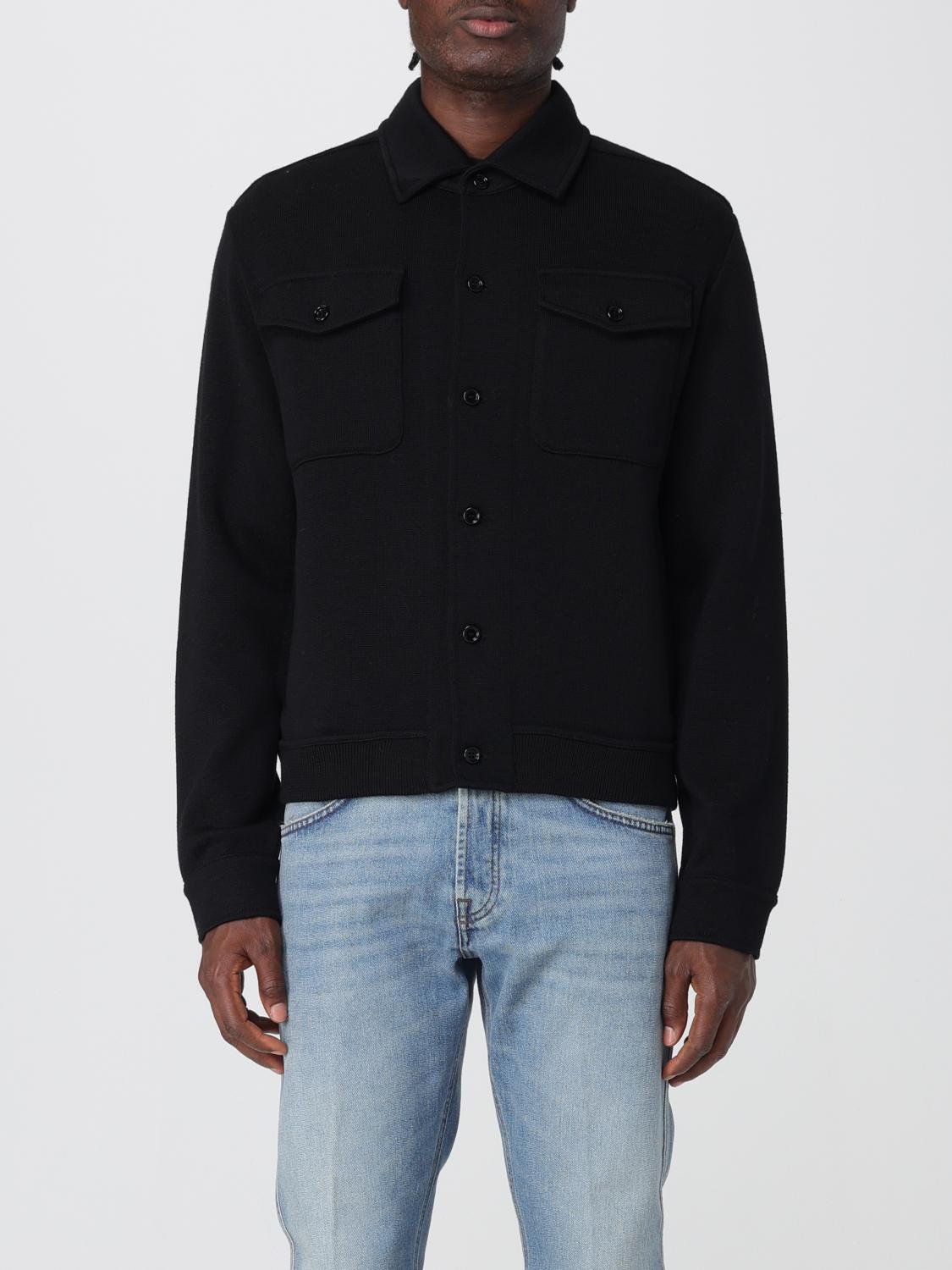 Lardini Button-up Knit Jacket With Chest Pockets In Black