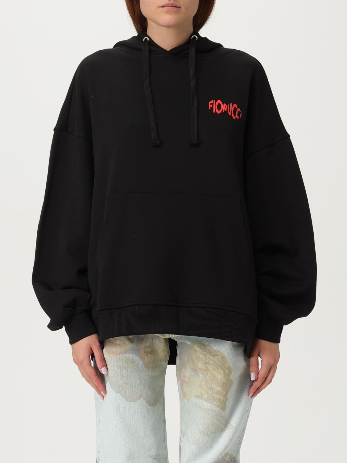 Fiorucci Mouth Print Relaxed Fit Hoodie In Black