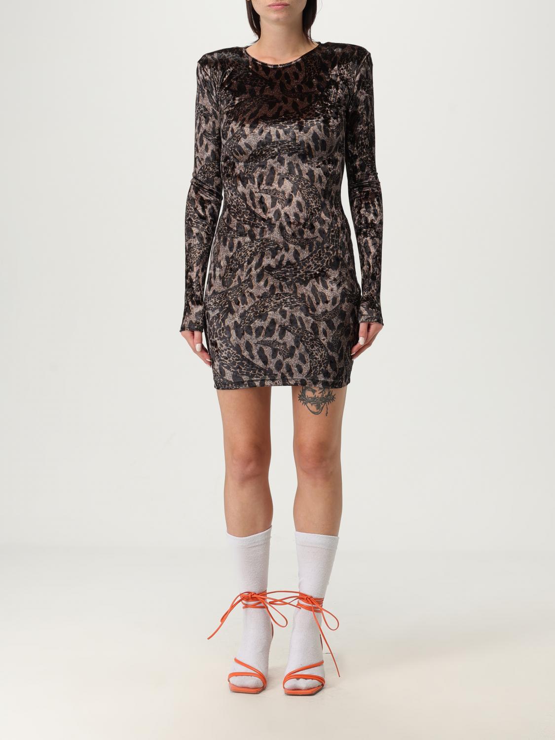 Fiorucci Mini Dress With Long Sleeves In Brown
