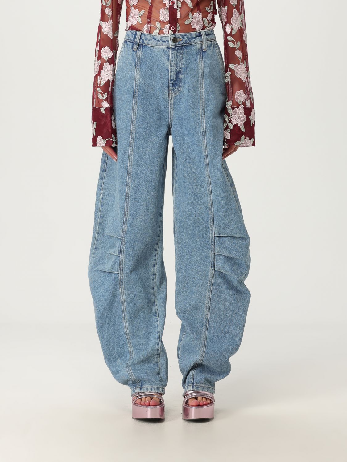 Rotate Birger Christensen Jeans Rotate Woman Color Blue In Blue