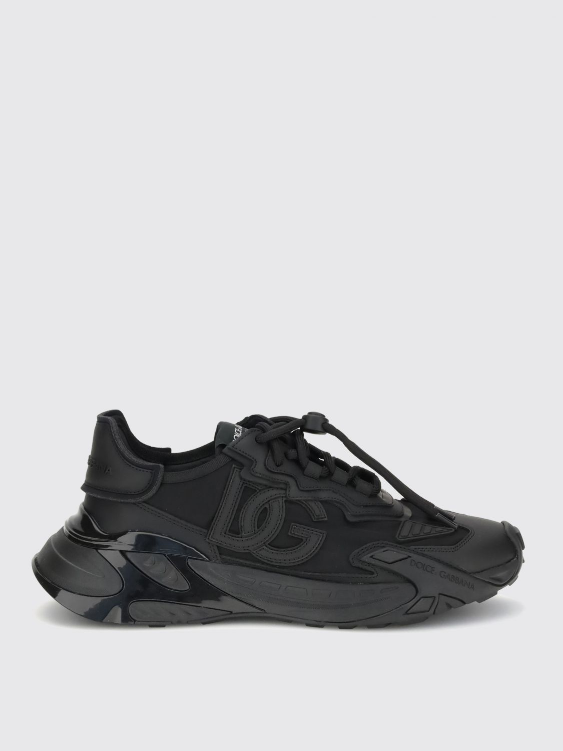 Dolce & Gabbana Daymaster Black Leather Blend Sneakers In Black
