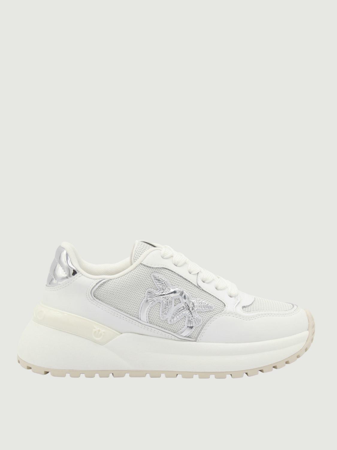 Pinko Love Birds-embellished Platform Sneakers In White