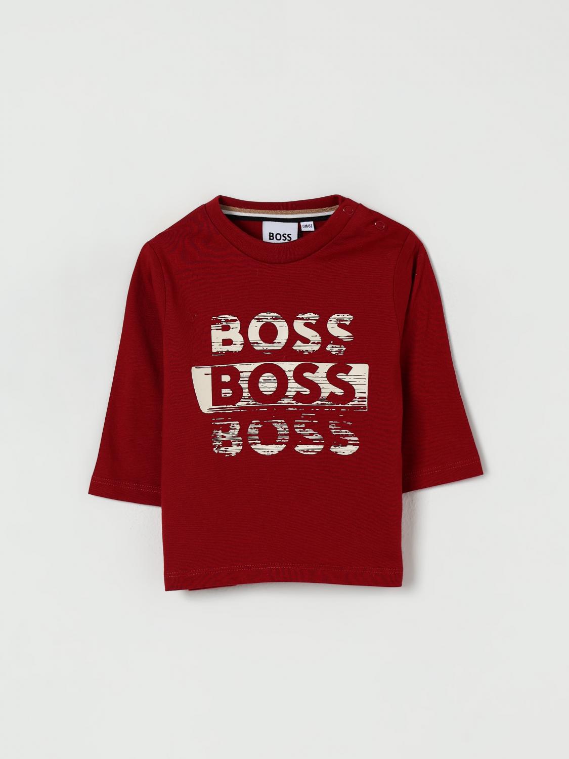 Hugo Boss T-shirt Boss Kids Color Red In Burgundy