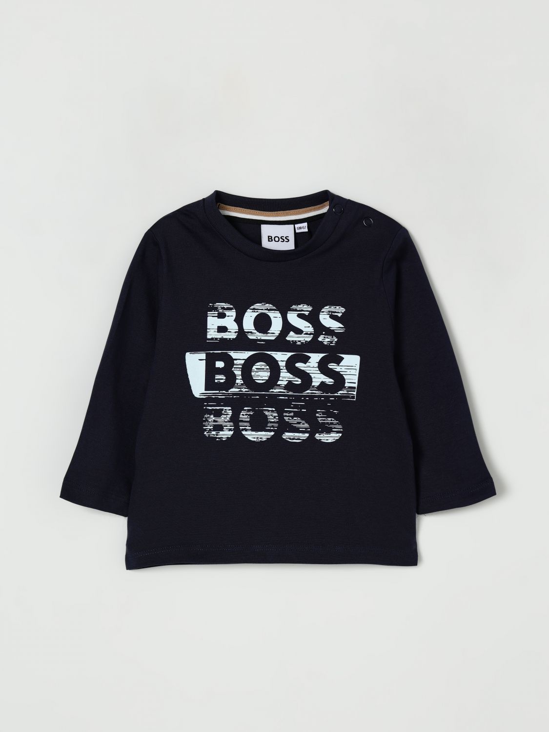 Hugo Boss T-shirt Boss Kids Color Marine In Black