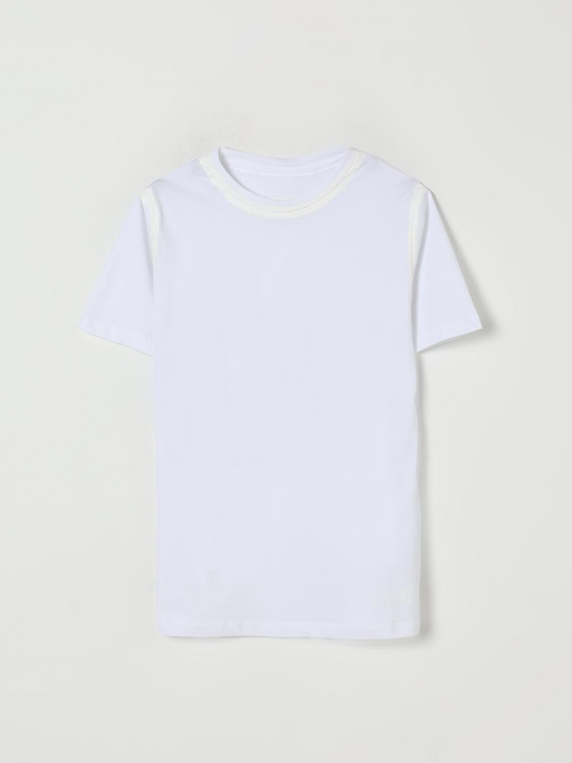 MM6 MAISON MARGIELA T-Shirt Kids color White　MM6 MAISON MARGIELA Tシャツ キッズカラー ホワイト MM6