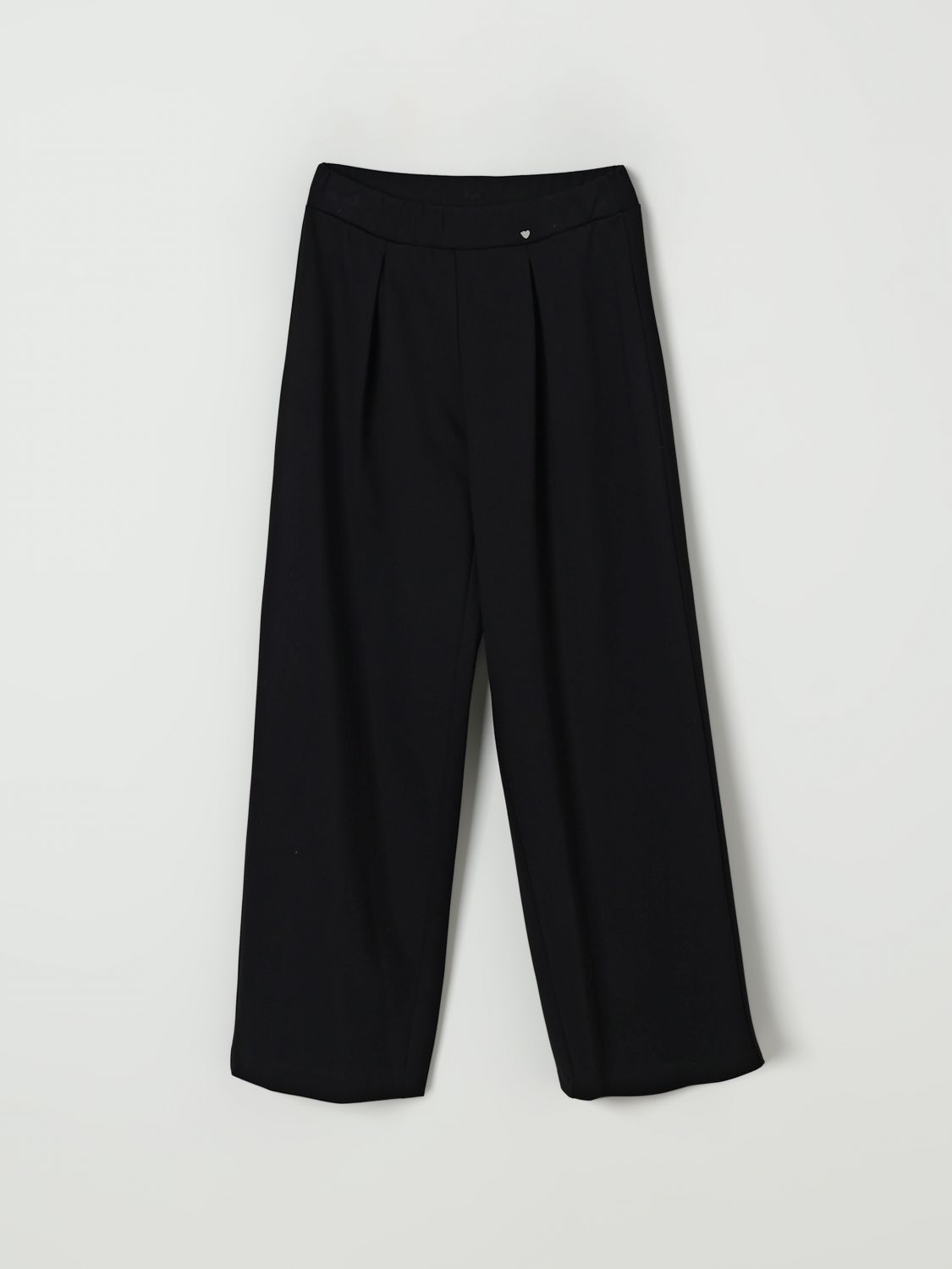 Monnalisa Pleated Wide-leg Trousers In Black