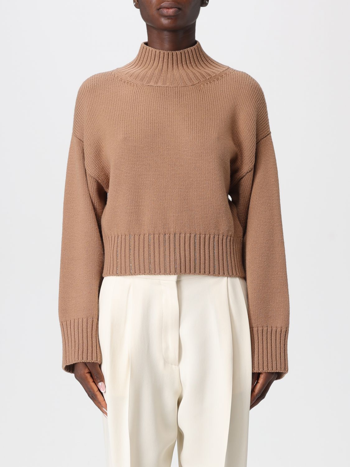 Fabiana Filippi Sweater Woman Color Rope In Brown