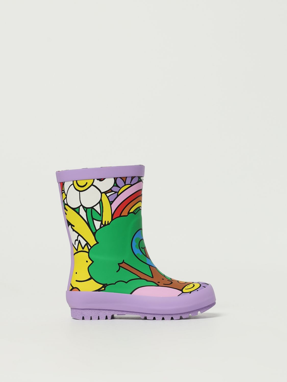 Stella Mccartney Happy-print Rain Boots In Green