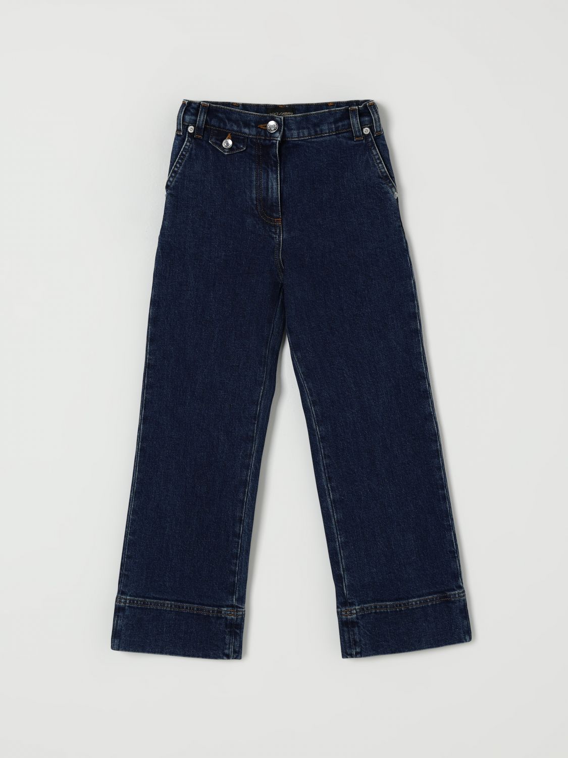 Dolce & Gabbana Pants Kids Color Denim In Blue