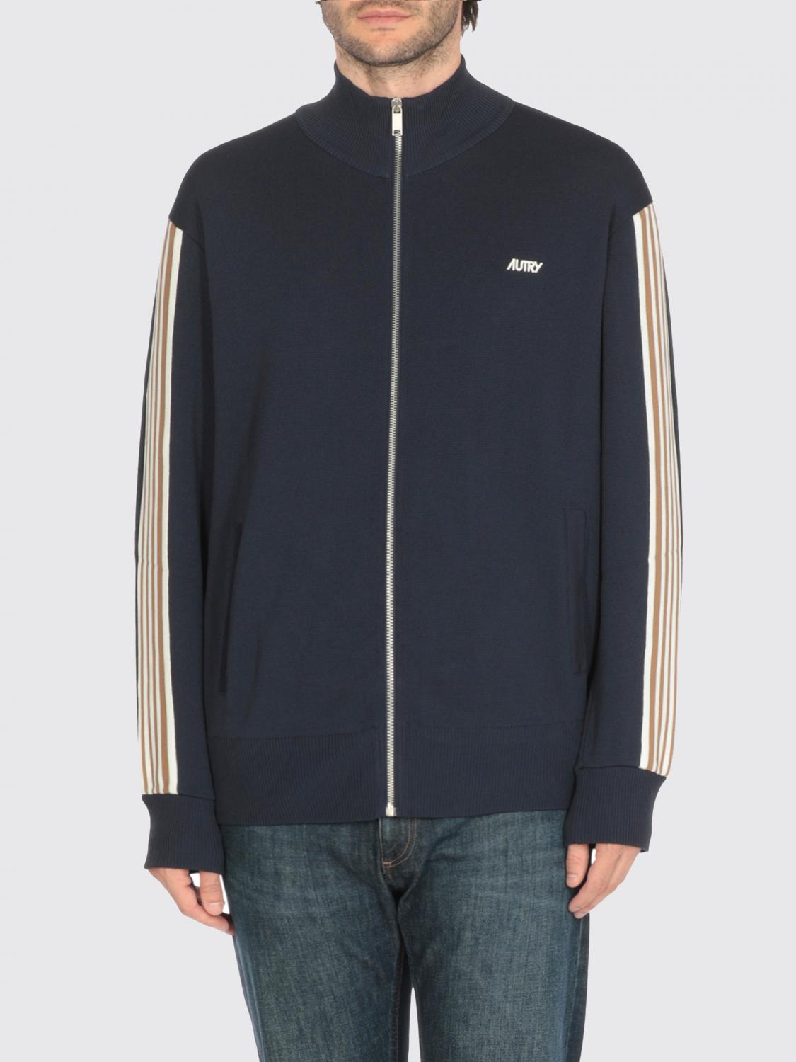Autry Viscose Blend Jacket With Logo In Blue