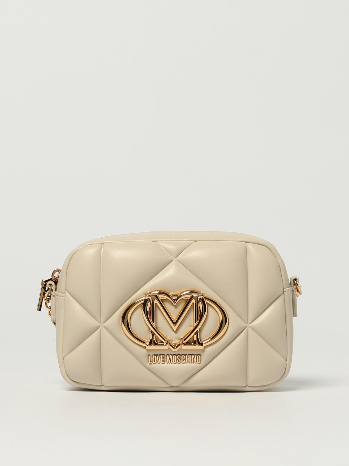 Love Moschino Heart Logo Quilted Pillow Avorio Cross-body Bag In White