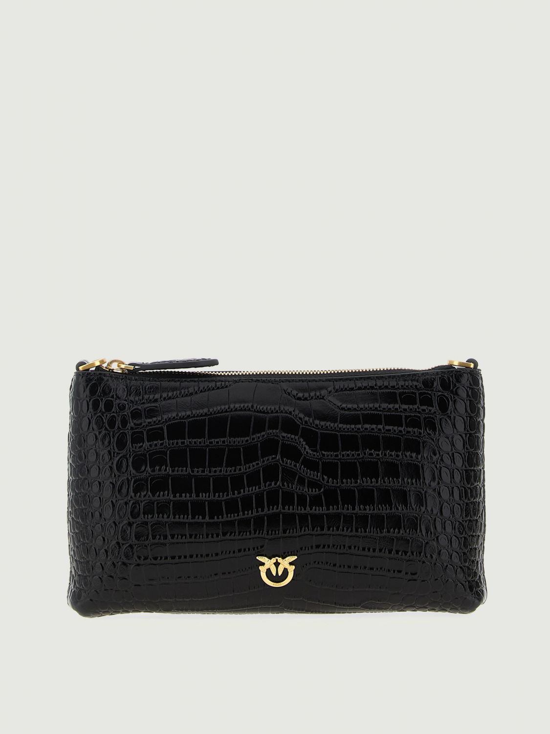Pinko Flat Horizontal Crossbody Bags Black In Black