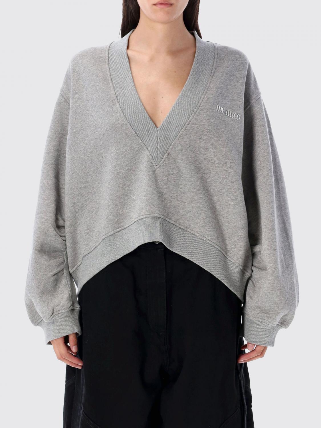 Attico Fleece Sweatshirt Sweatshirts Grey In Gray