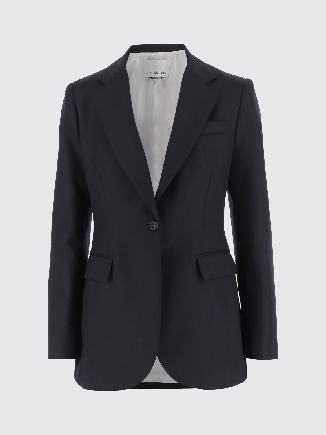 Sa Su Phi Royal Blue Wool Jacket In Black