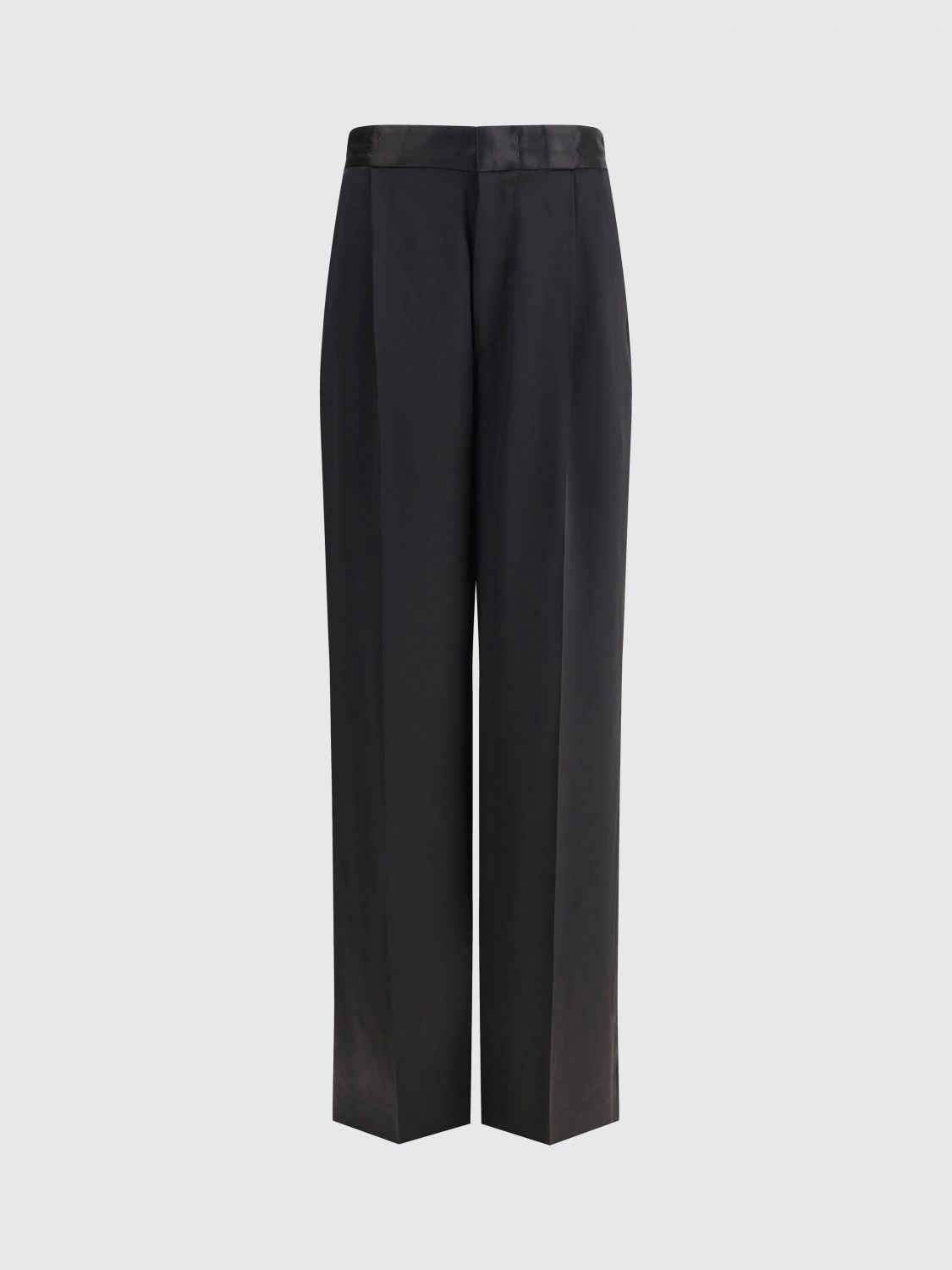 Sa Su Phi Black Silk Casual Pants In Black