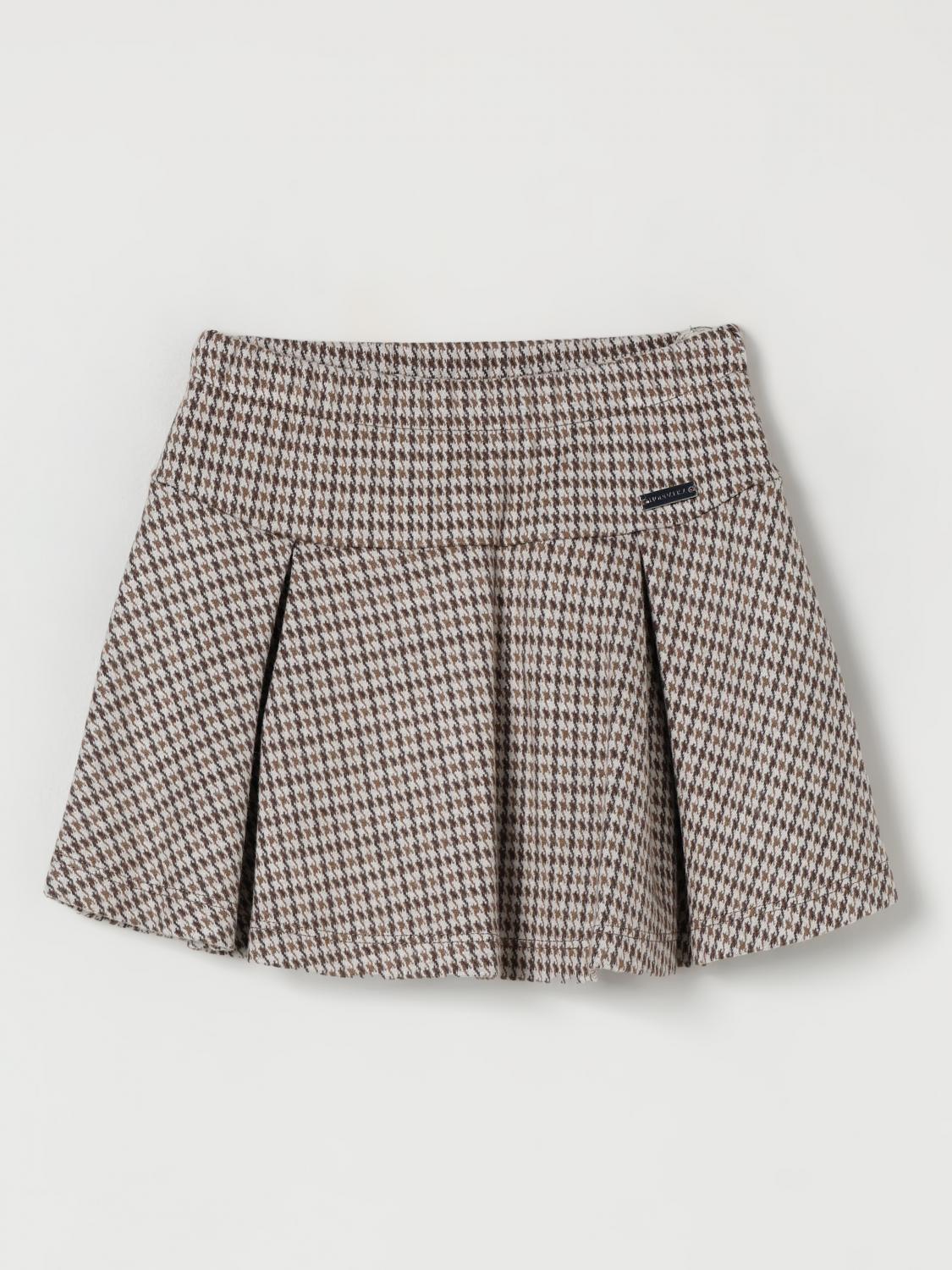 Monnalisa Houndstooth Pleated Mini Skirt In Multi