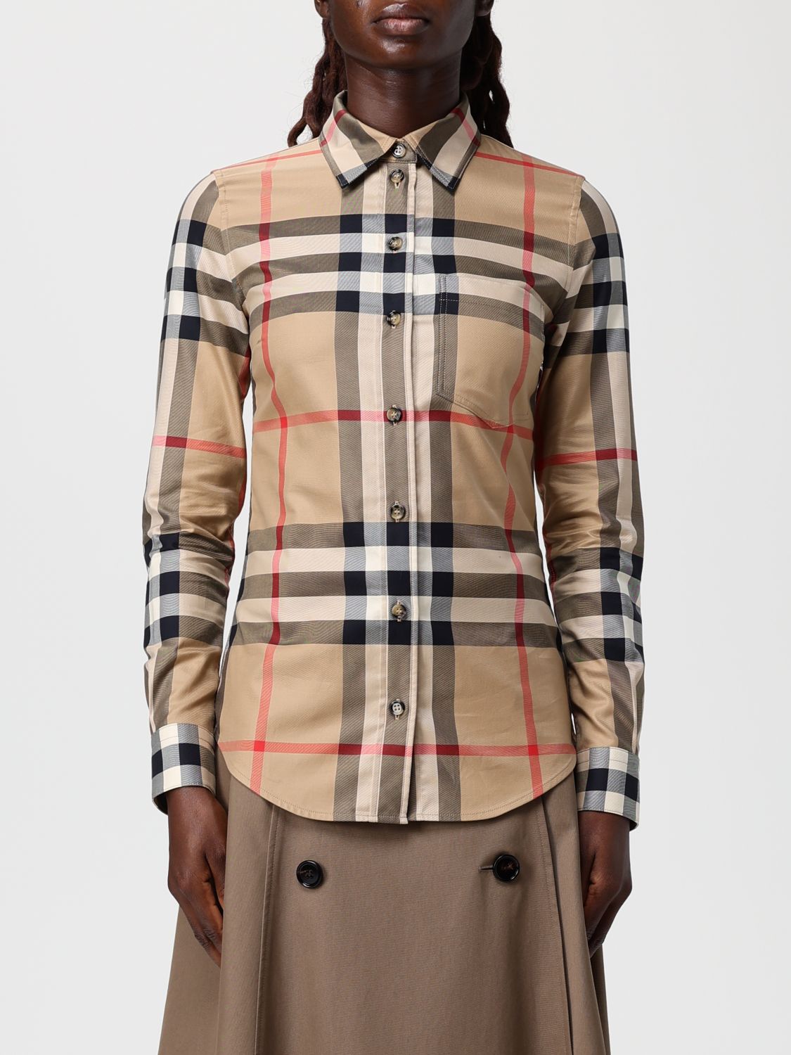 Burberry Shirt  Woman Color Beige In Brown