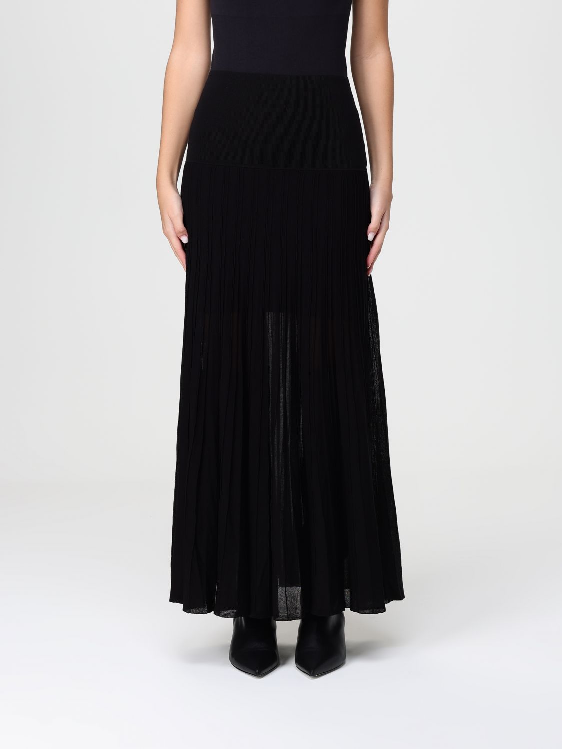 Isabel Marant Ezra Pleated Semi-sheer Crêpe Skirt In Black