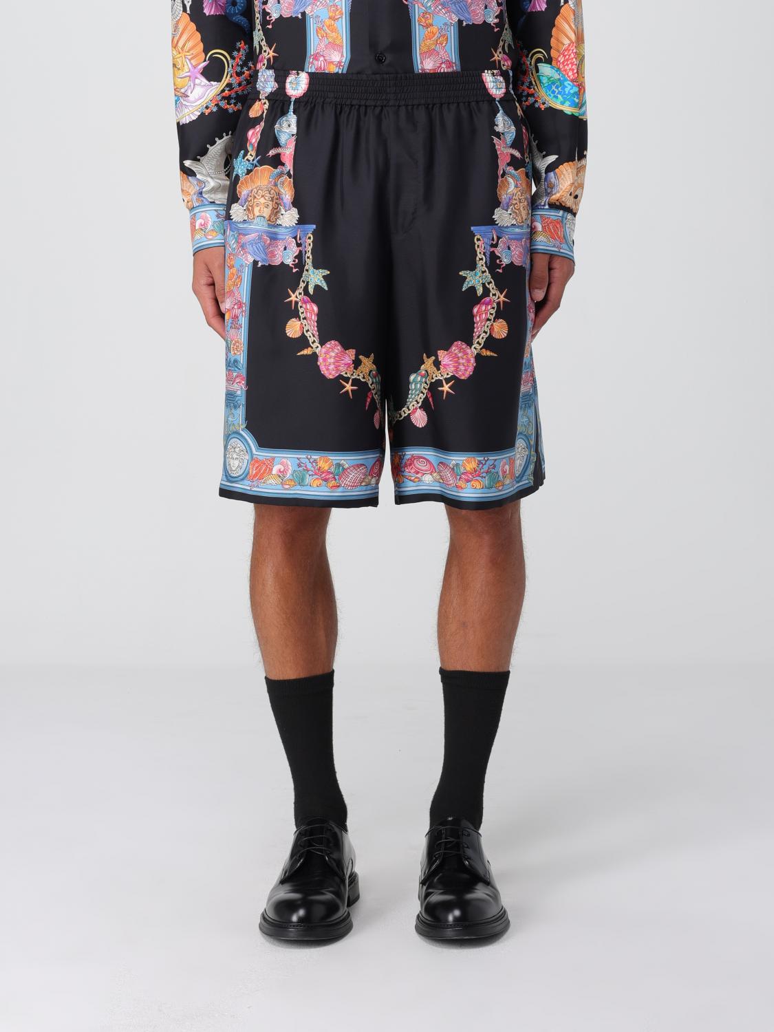 Versace Short Men Color Multicolor In Black