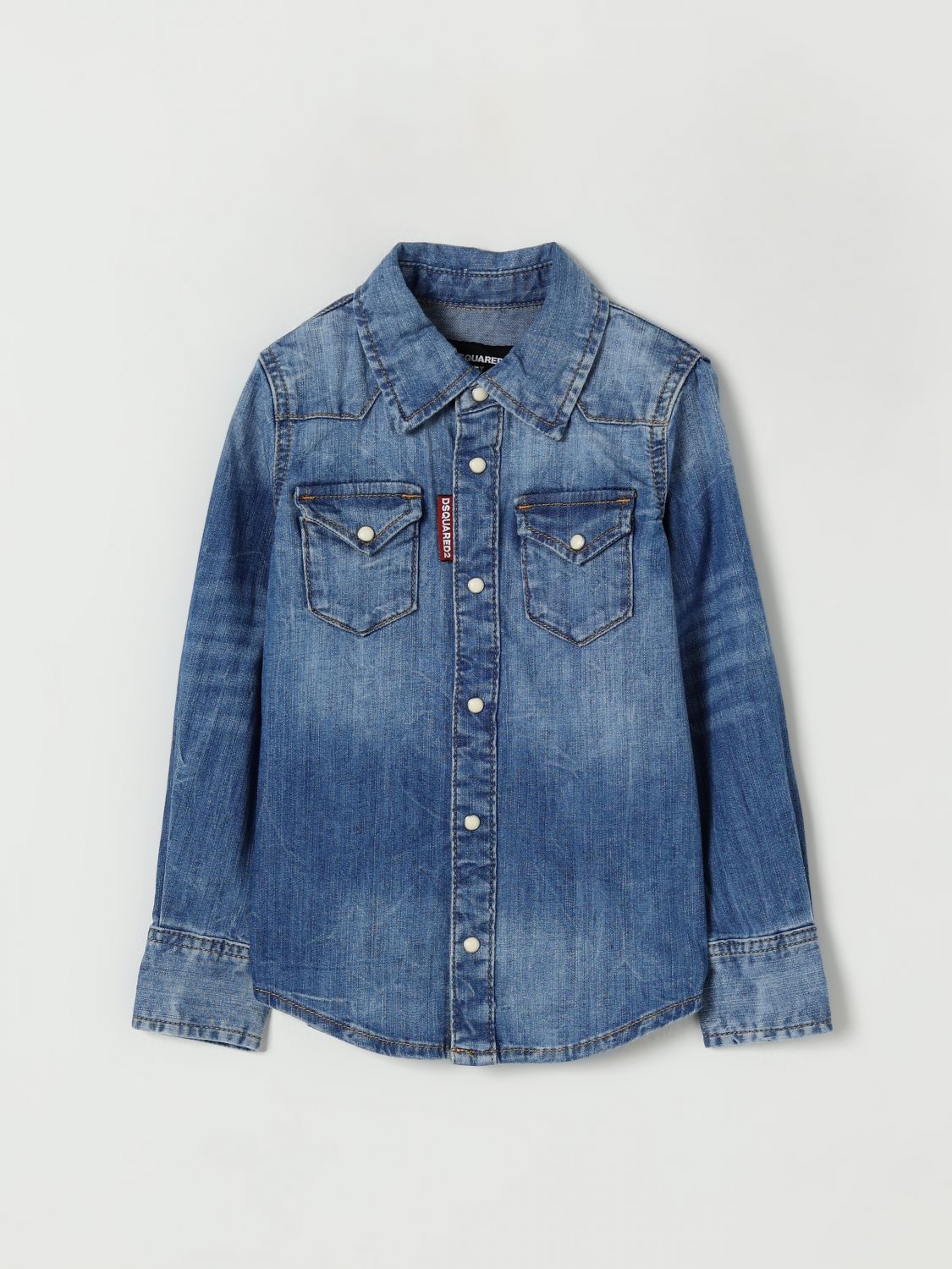 Dsquared2 Shirt Kids Color Denim In Blue