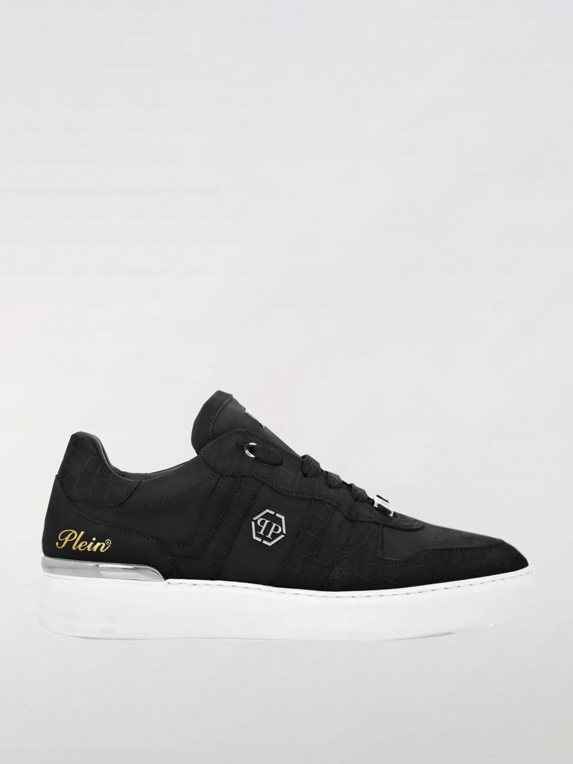 Philipp Plein Leather Low-top Sneakers In Black