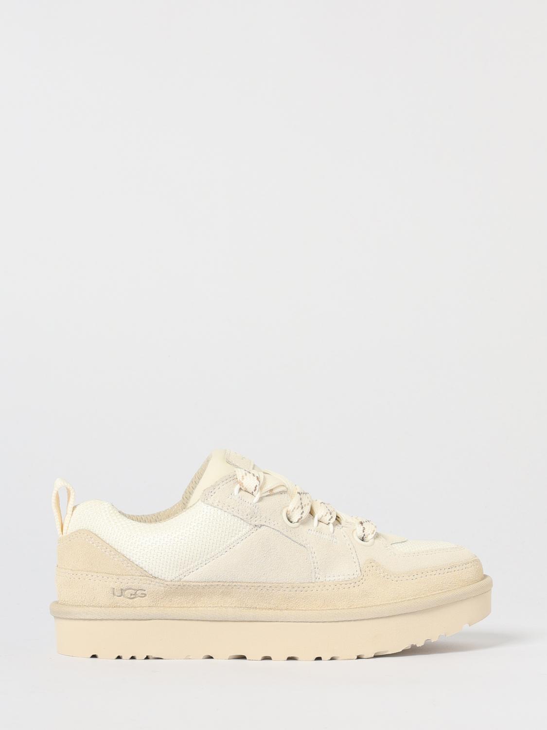 Ugg Lo Lowmel Mesh And Suede Sneakers Shoes In White