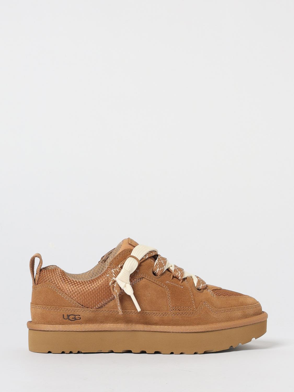 Ugg Suede And Mesh Sneakers With Trekking Laces In Brown