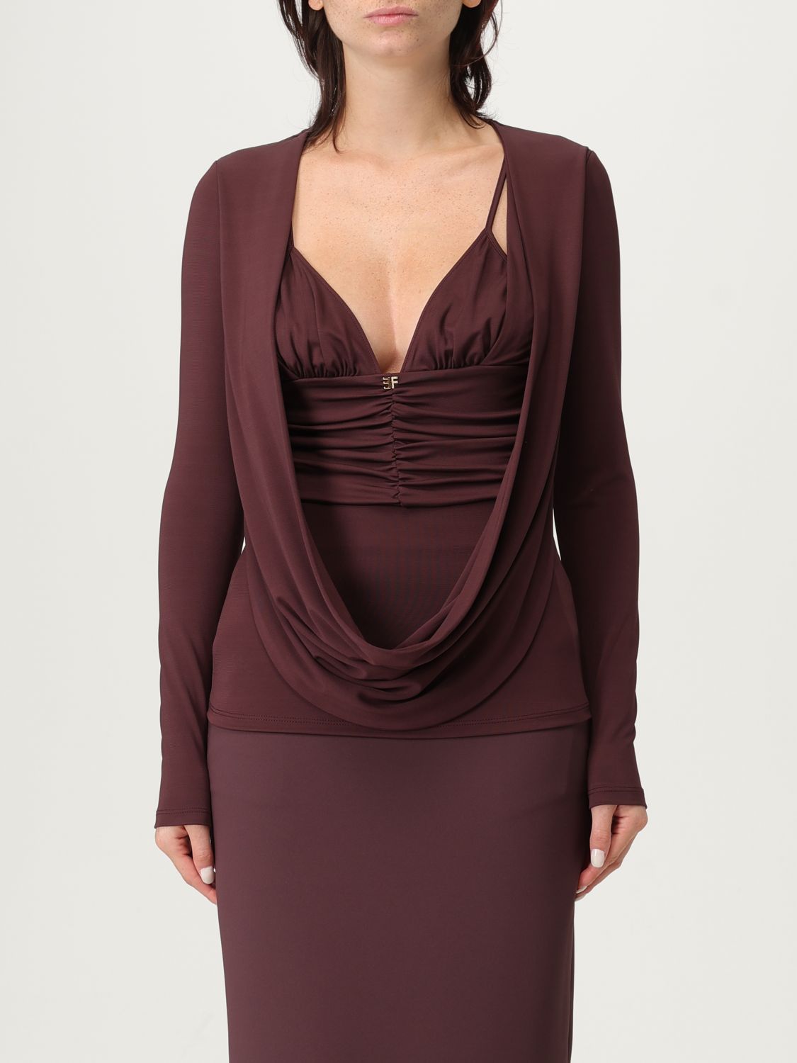 Elisabetta Franchi Top Woman Color Wine In Burgundy
