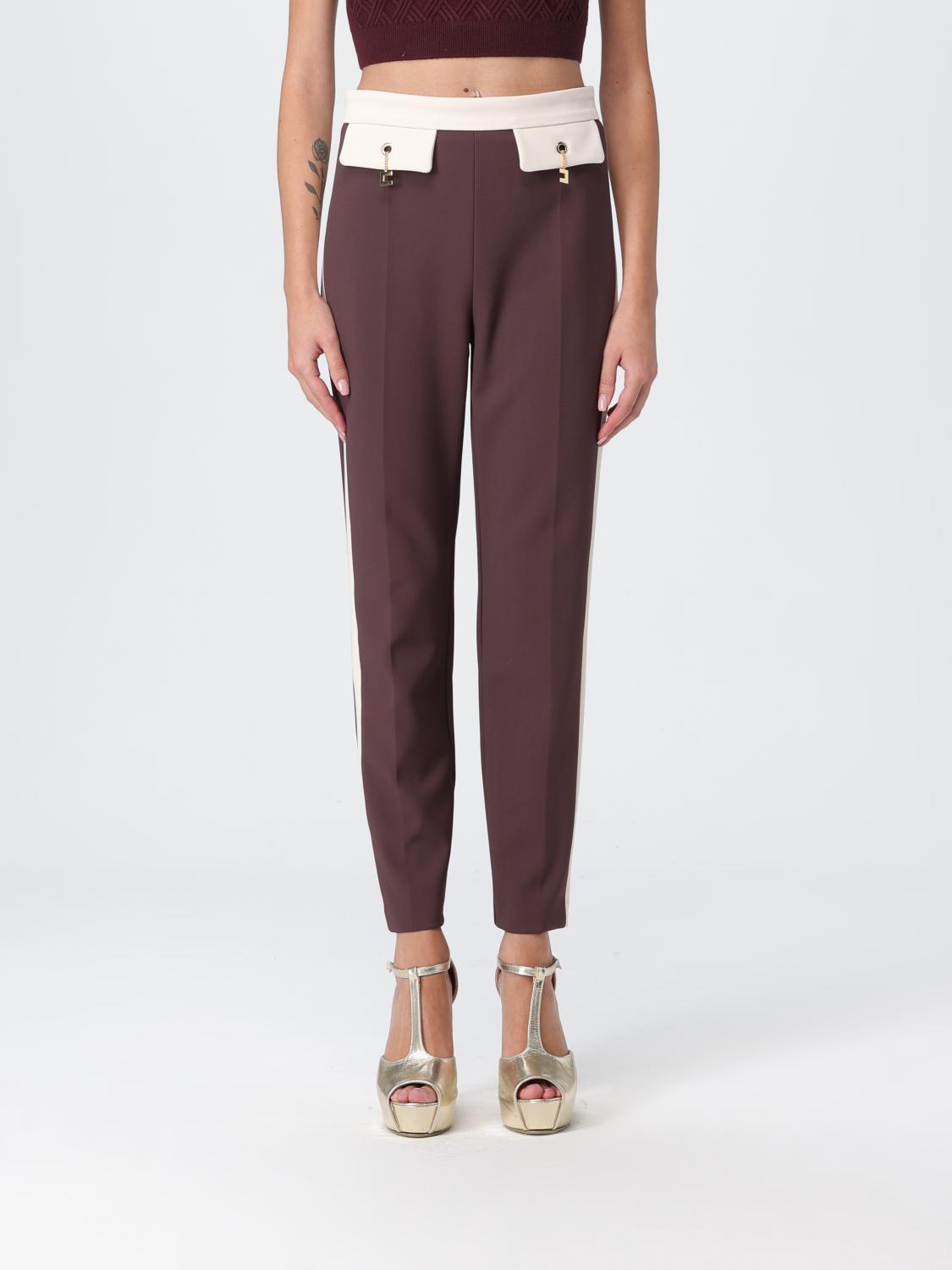 Elisabetta Franchi Pants Woman Color Red Purple In Purple