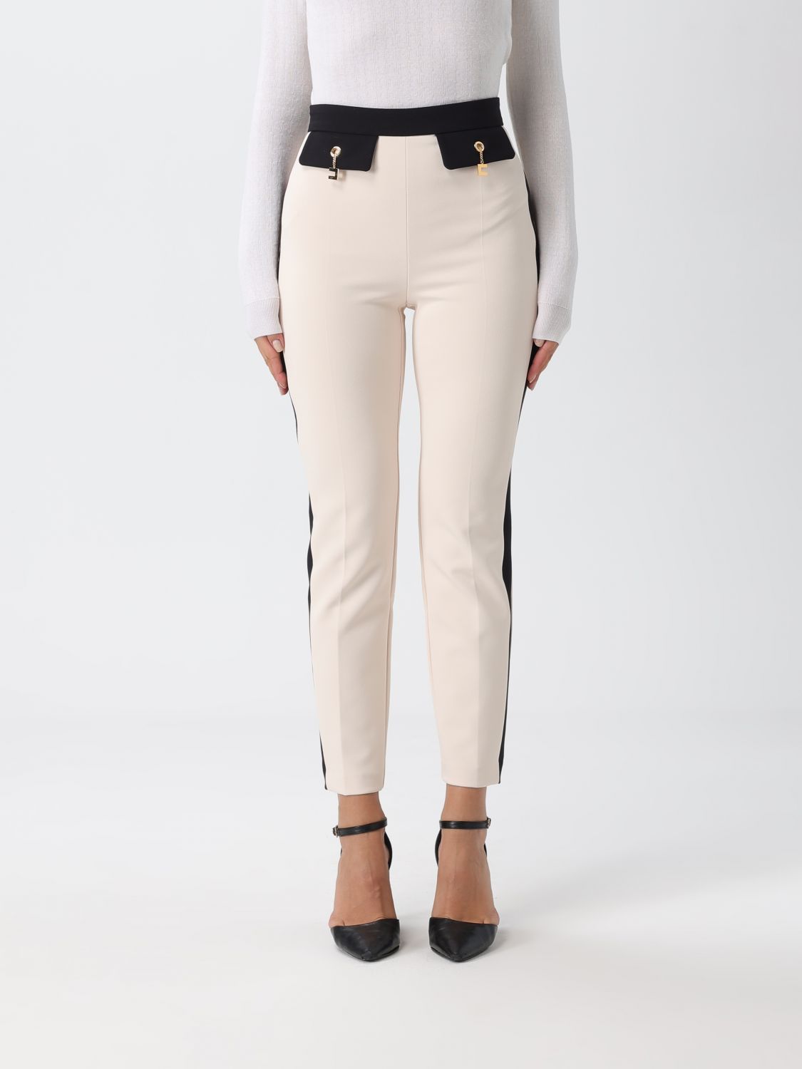 Elisabetta Franchi Pants  Woman Color Milk In White