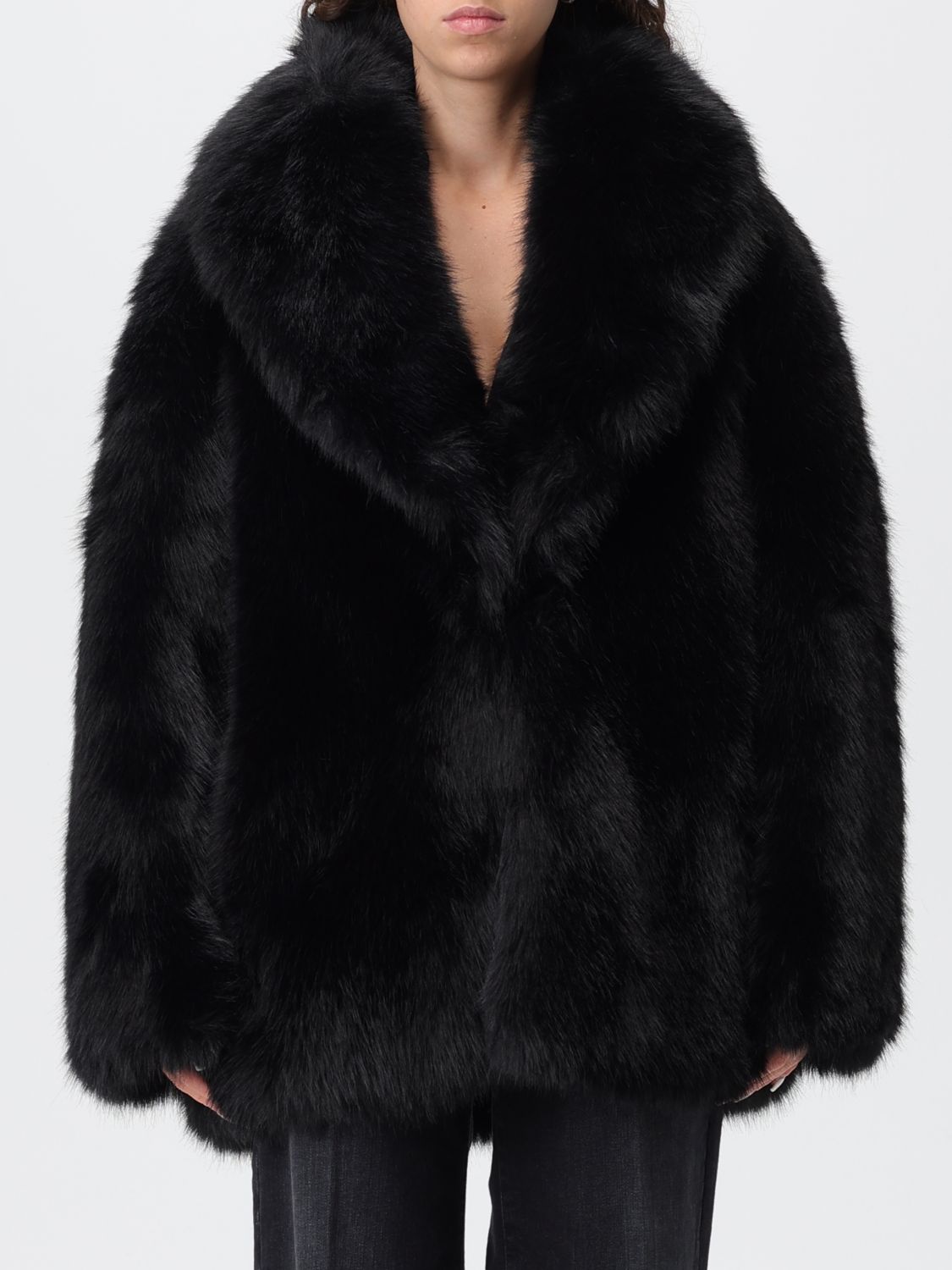 Liu •jo Fur Coats Liu Jo Woman Color Black In Black