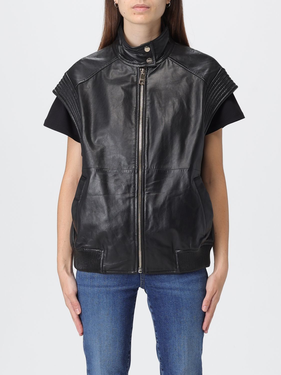 Liu •jo Jacket Liu Jo Woman Color Black In Animal Print