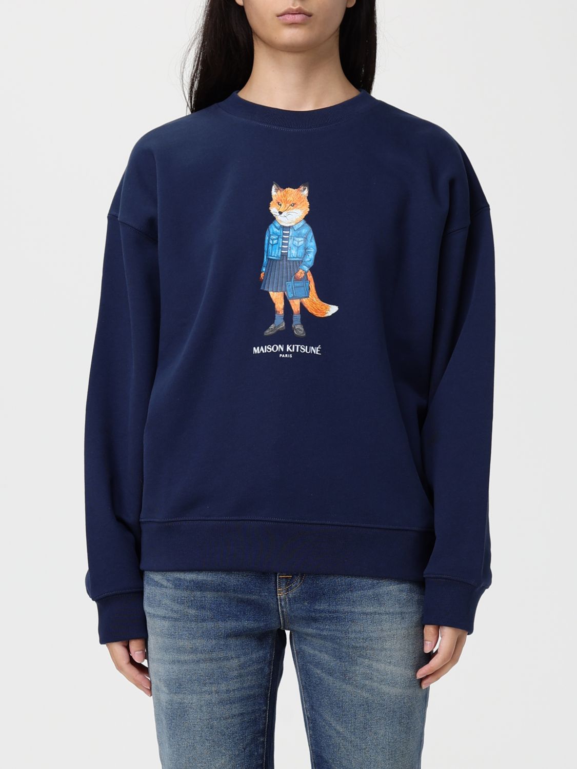 Maison Kitsuné Sweatshirt Woman Color Blue In Blue