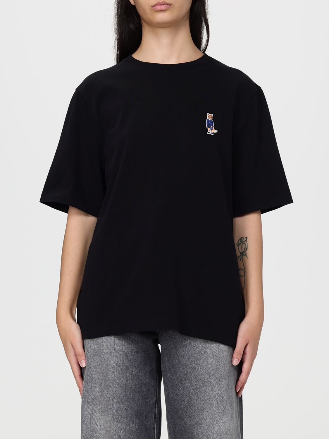 Maison Kitsuné T-shirt  Woman Color Black In Black