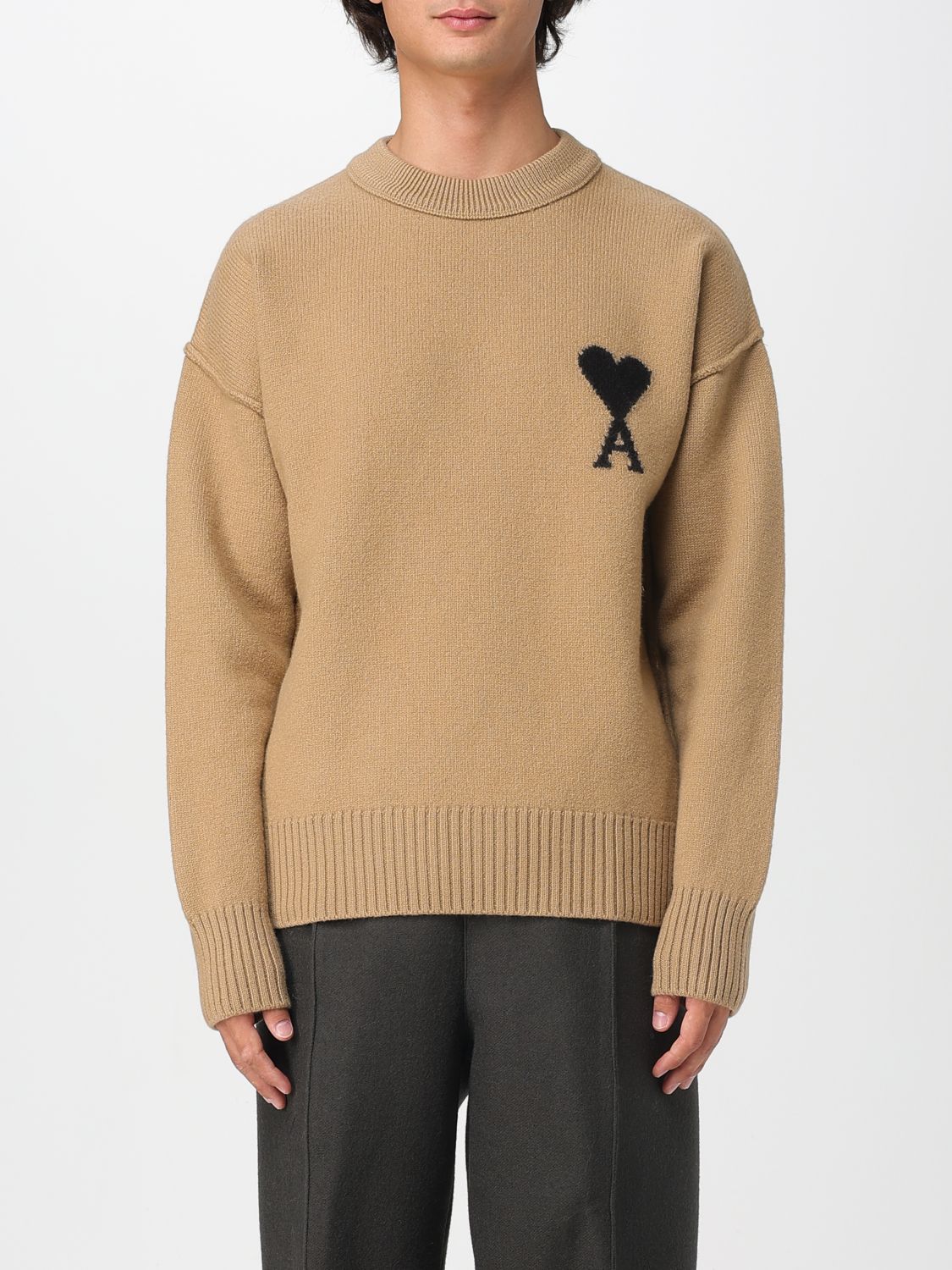 Ami Alexandre Mattiussi Sweater Ami Paris Men Color Brown In Brown