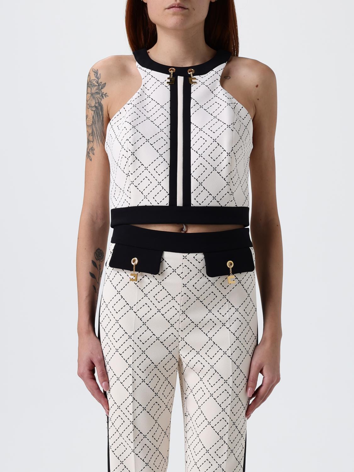 Elisabetta Franchi Top  Woman Color Milk In White