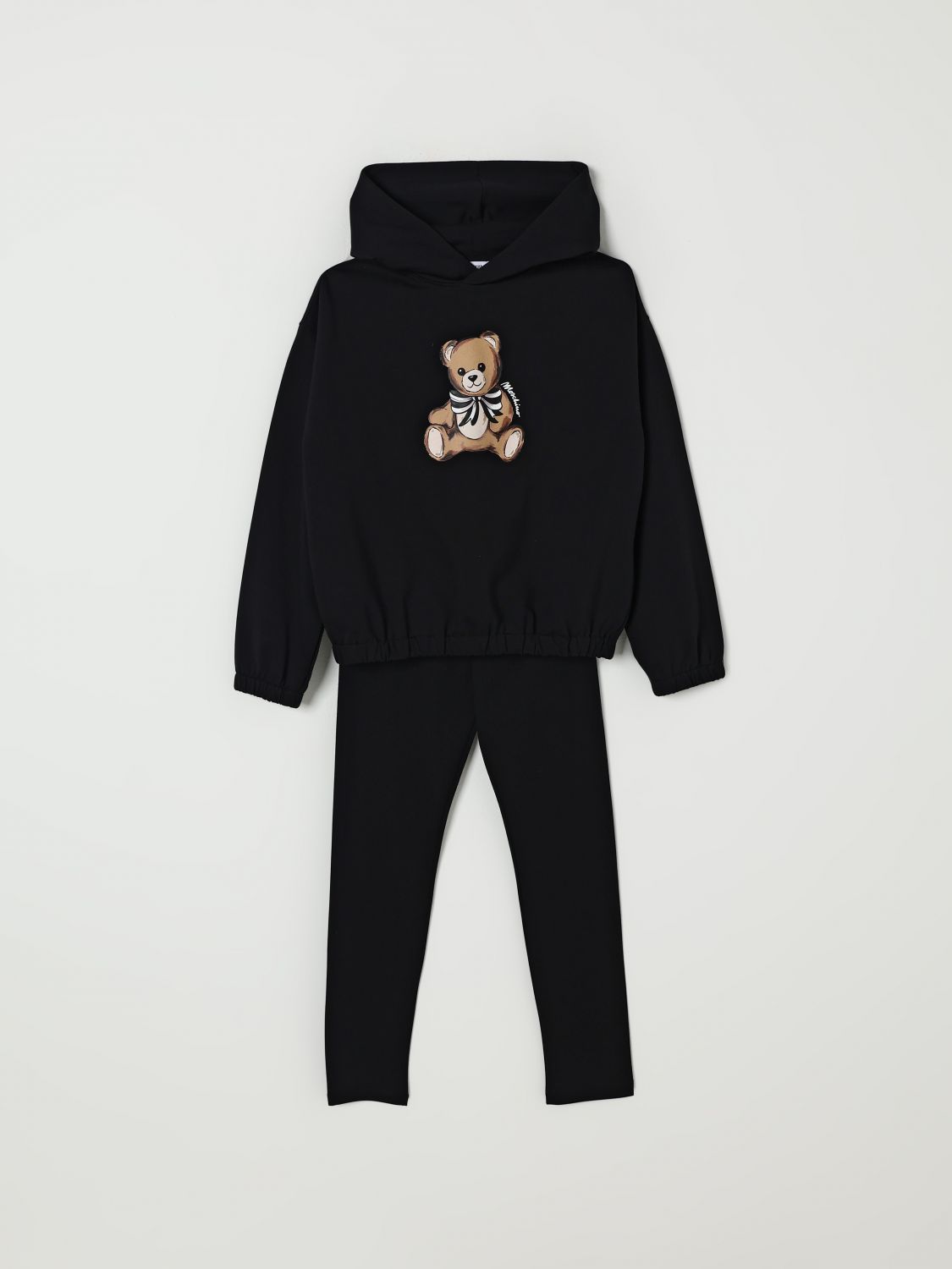 Moschino Teddy-print Drawstring Tracksuit In Black
