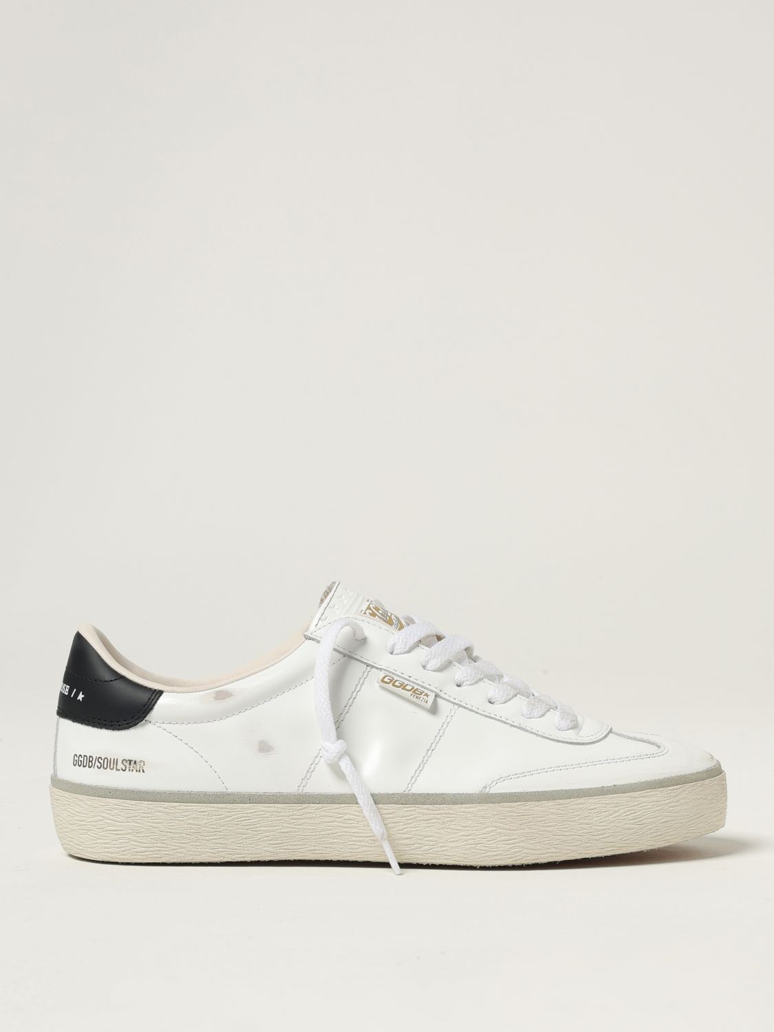 Golden Goose Leather Low-top Soul Star Sneakers With Used Effect In White