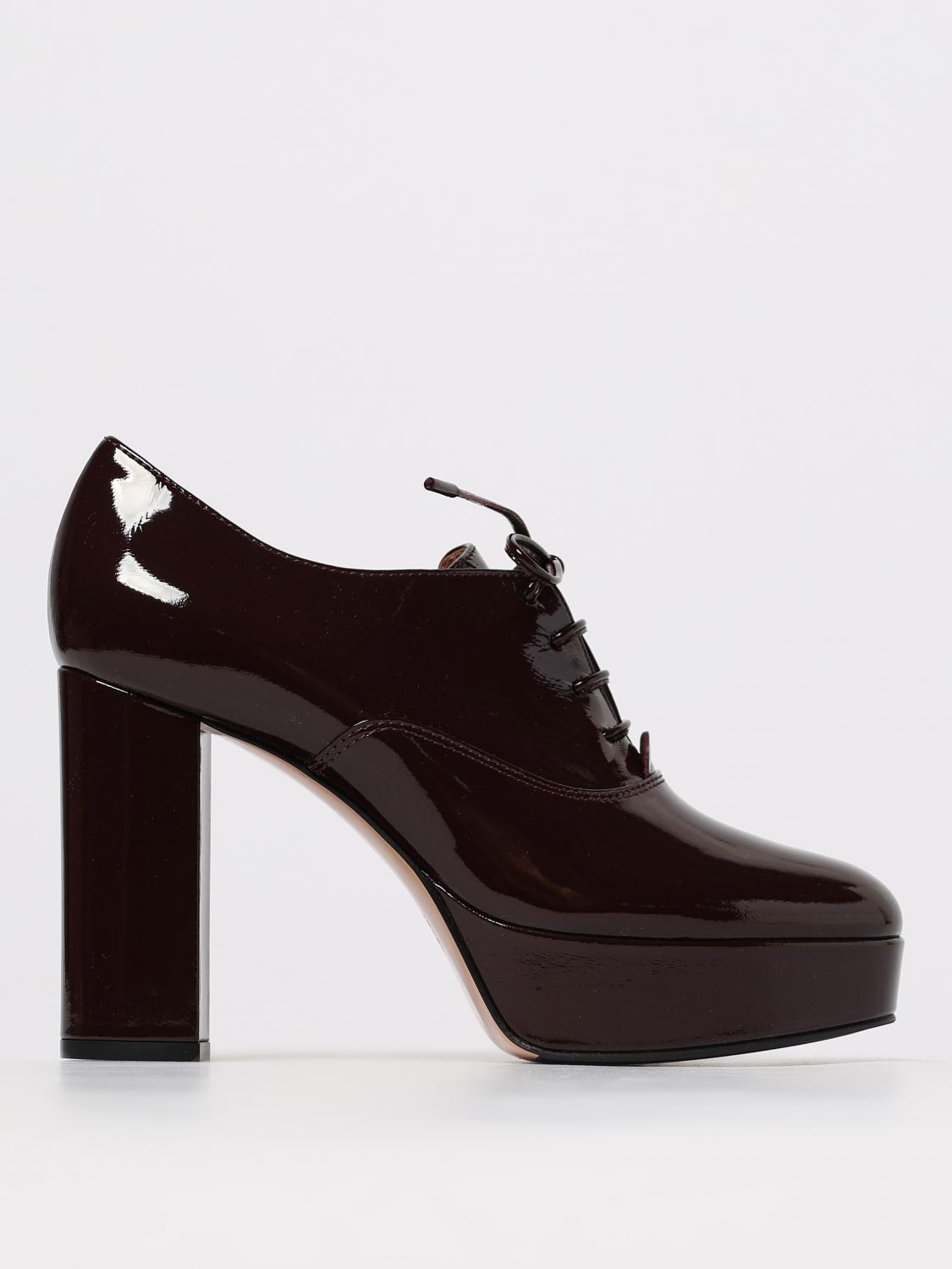 Gianvito Rossi 70 Patent-leather Platform Oxford Pumps In Burgundy